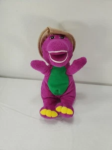 10" Barney Dinosaur Plush In Jungle Safari Hat  Stuffed Animal Soft Eyed Toy - Picture 1 of 6