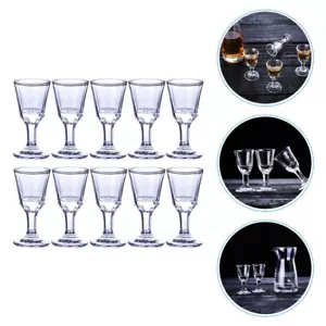 10pcs Liquor Cups Small 10ml Liquor Goblet Glass Wine Cup Party Liquor Cups - Picture 1 of 12