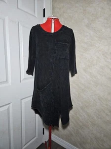 Cynthia Ashby Boho Asymmetric Dress Dark Gray Crepe Type Material. Size M - Picture 1 of 8