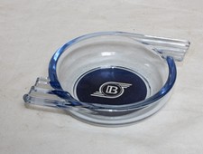 Vintage Glass Ashtray IB Motor Racing Car Rare Logo Blue Art Deco VGC!