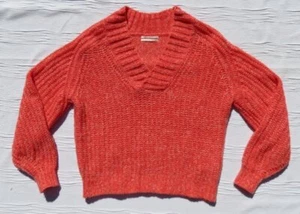 Maglione pullover by ANTHROPOLOGIE US donna S rosa corallo lana nylon slouchy - Foto 1 di 4
