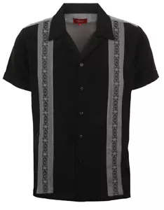 9 Crowns Men's Modern Fit Short Big & Tall Sleeve Guayabera Button Down Shirt - Picture 1 of 14