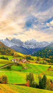 Carta da parati fotografica TESSUTO - CAMPO COLLINA - (5459SL) - verticale carta da parati murale terreno agricolo XXL - Foto 1 di 2
