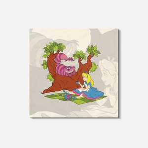 Alice In Wonderland Cartoon 4'' X 4'' Square Wooden Coaster - Picture 1 of 3