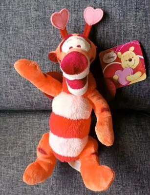 1668🌟 Doudou Peluche Tigrou Love Saint Valentin Tigger Winnie L'ourson Disney - Photo 1/4