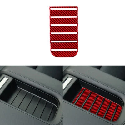 Reposabrazos central de fibra de carbono rojo para Toyota Tundra 2014-2018 caja de almacenamiento tapete Foto 1 de 4