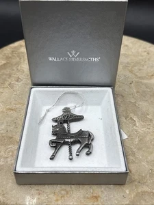 Wallace Silversmiths Pewter Carousel Horse  Christmas Ornament - RARE - NIB - Picture 1 of 5