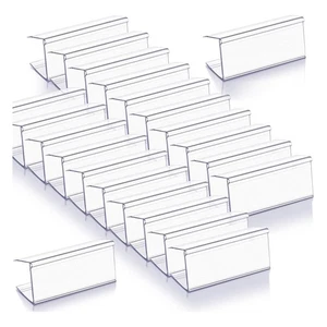 100 Pezzi Porta Etichette per Scaffali In Legno, In Plastica Trasparente, 25788 - Foto 1 di 1