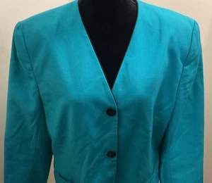 Sophisticate Pendleton schwarzer Damenblazer mit Aqua-Besatz Größe 18 - Bild 1 von 11