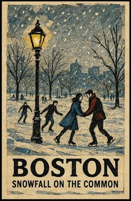 Póster Boston Snowfall on the Common Foto 1 de 4