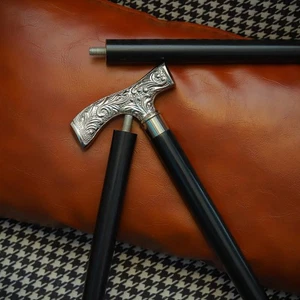 Antique Victorian Solid Brass Derby Head Handle Wooden Walking Stick Cane Gift - Bild 1 von 6