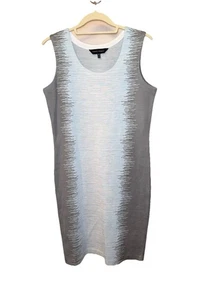Nuevo con etiquetas Vestido Ming Wang Para Mujer XS Azul Gris Tejido Acrílico Sin Mangas Carrera Oficina - Imagen 1 de 7