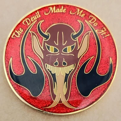 The Devil Made Me Do It Mystery Geocoin - Non-Trackable - NOT Trackable - Image 1 of 4