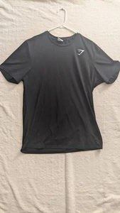 Gymshark Essential Snug Fit Shirt Men XL Black Training Crew Neck Short Sleeve - Picture 1 of 4