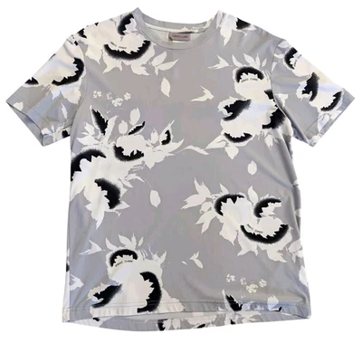 Blusa Camisa Top Versace Clásica Para Mujer Manga Corta Gris Blanco Negro Floral L Foto 1 de 4