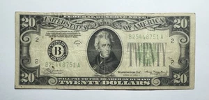1934 A $20 Federal Reserve Note, New York Lime Green - Picture 1 of 2