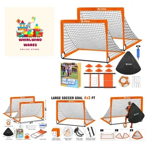 Kids Soccer Goals for Backyard Set- 2 of 6X4/ 4X3 ft Toddler Soccer Goal Trai... - Picture 1 of 7
