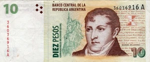 Banknote Argentinien P348a.1 10 Pesos 1998 - Bild 1 von 2