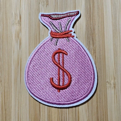 BOLSA DE DINERO ROSA 💰 💸 EFECTIVO EN MONEDA HACERSE RICO ATRACCIÓN P135 PARCHE INSIGNIA Foto 1 de 2