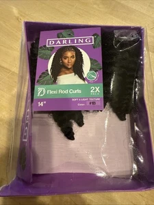 Extensión de cabello Darling Flexi Rod Curls 14" textura suave y ligera 1B - Paquete de 2 unidades - Imagen 1 de 4