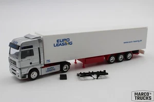AWM MAN TGA XXL refrigerated semitrailer truck "Euro Leasing" 1:87 /AW3058 - Picture 1 of 1