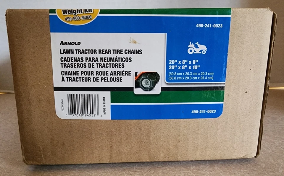 Cadenas de neumáticos traseras Arnold para tractor de césped 490-241-0023 nuevas en caja Foto 1 de 4