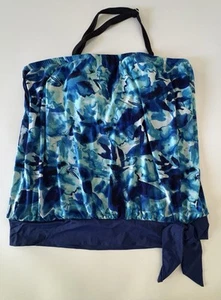 Top de natación para mujer Bal Harbour azul con correas desmontables talla 1X, corbata o moño cintura - Imagen 1 de 5