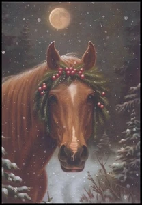Greeting Card - Horse - Angi Sullins And Silas Toball - Christmas CL116 - Picture 1 of 2