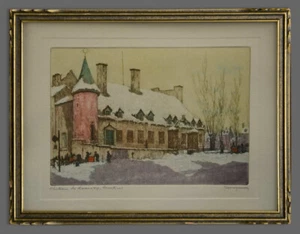 Nicholas Hornyansky Chateau de Ramezay Montreal Canadian Etching Print - Picture 1 of 6