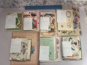 Vintage Antique Mixed Occasion Card Lot of 65 Used & Unused Birthday Christmas - Picture 1 of 8