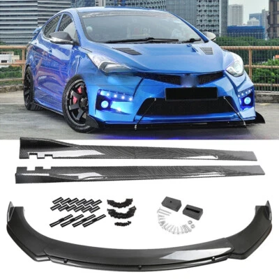For Hyundai Elantra Carbon Fiber Front Bumper Lip Spoiler Body Kit/ Side Skirt - Image 1 of 4