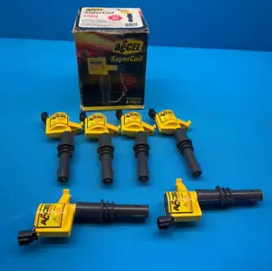 Pack of 6 - Accel 140033-8 SuperCoil Ignition Coils For 5.4L Ford Modular V8 - Picture 1 of 10