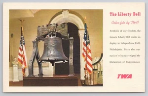 Postcard TWA Trans Continental Airlines The Liberty Bell - Picture 1 of 2