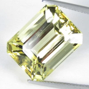 21.20Cts Excellent Natural Yellow Color Unheated Scapolite Emerald Cut Gem VDO - Picture 1 of 6