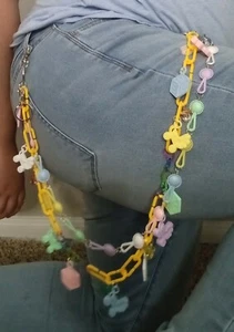 "Babycore" Yellow Acrylics Baby Themed Weird Wacky Belt Chain (Free Shipping)  - Picture 1 of 4