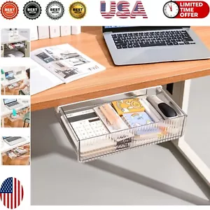 Large Capacity Under Desk Drawer Organizer - Strong Adhesive Slide-Out Storage - Picture 1 of 8