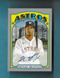 MICHAEL BRANTLEY AUTO 2022 TOPPS ARCHIVES '72 FANÁTICOS FAVORITOS PLATA autógrafo /99 - Imagen 1 de 2