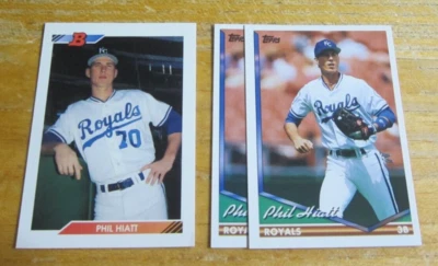 Phil Hiatt Lot of 3 Trading Cards w/1 ROOKIE MLB Baseball Kansas City Royals - Image 1 of 2