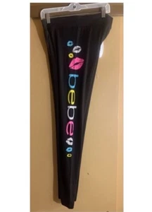 NEU BEBE leichte Leggings Hose bunt neon Logo Lippen Stretch Neu mit Etikett L - Bild 1 von 7