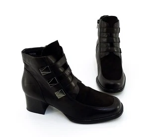 Stiefeletten Gino Ventori Winter Blockabsatz Echtleder dunkelbraun Gr. 38 - Bild 1 von 4