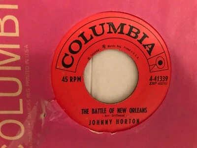 JOHNNY  HORTON   /45 single, THE BATTLE OF NEW ORLEANS / ALL FOR THE LOVE A G    - Image 1 of 2
