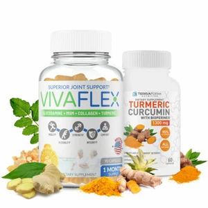 TFN Joint Pain Relief Combo Pack – Vivaflex + Turmeric - Better than Instaflex - Picture 1 of 8