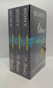 SONY Premium VHS 6 Hour T-120 Tapes - Picture 1 of 3