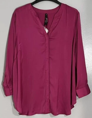 Blusa Melissa McCarthy Seven7 Carrera Informal Fucsia Talla 3X ¡¡¡Bonito Regalo a la Oferta!!!! Foto 1 de 4