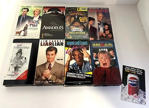 COMEDY VHS LOT of 8 AMADEUS, HOME ALONE (w/Pepsi insert), LIAR LIAR etc. - Picture 1 of 2