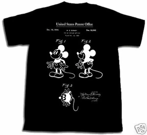 NEW MICKEY MOUSE PATENT T-SHIRT SMALL Walt Disney World Minnie - Picture 1 of 1