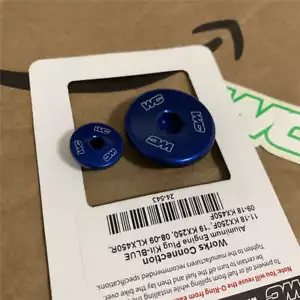 Works Connection 24-543 Blue Engine Plugs for Kawasaki KX250F KX450F KLX450R - Picture 1 of 1