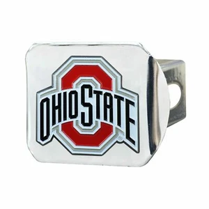 Fanmats NCAA Ohio State Buckeyes 3D Color on Chrome Metal Hitch Cover - Picture 1 of 1