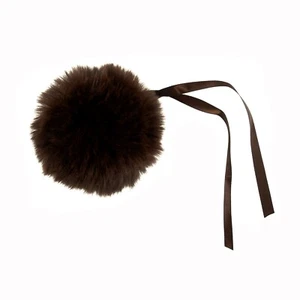 Faux Fur POM POMS, 11cm, DARK BROWN - Picture 1 of 1