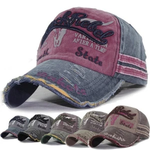 Sommer Vintage Baumwolle Baseball Cap Unisex Distressed Snapback Trucker Hut - Bild 1 von 18